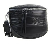 Moderní dámská crossbody kabelka / ledvinka metalická kapučínová