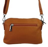 Hnědá crossbody dámská kabelka se třemi oddíly 5414-BB