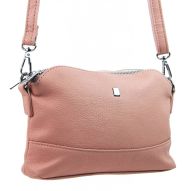 Růžová crossbody dámská kabelka se třemi oddíly 5414-BB