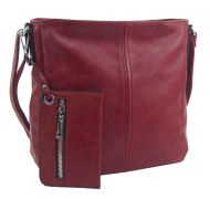 Tmavě červená dámská středně velká crossbody kabelka 1911-BB