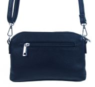 Tmavě modrá crossbody dámská kabelka se třemi oddíly 5414-BB