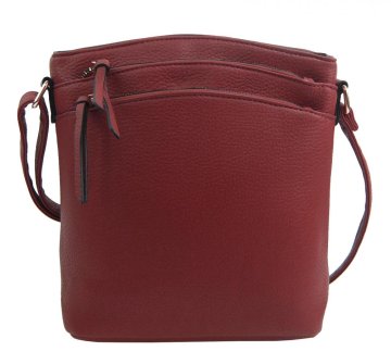 Červená dámská crossbody kabelka se zlatými doplňky