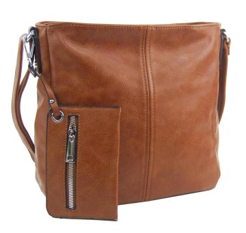 Hnědá dámská středně velká crossbody kabelka 1911-BB